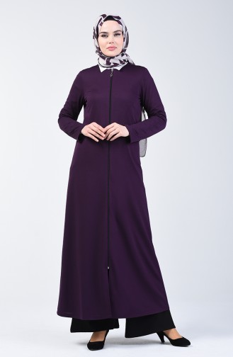 Zippered Abaya 3054-02 Purple 3054-02