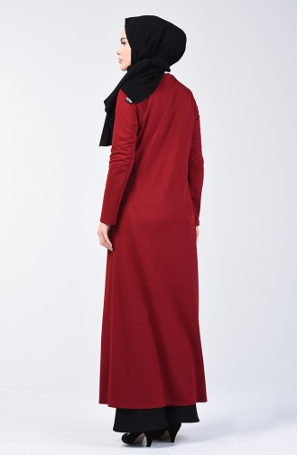 Zippered Abaya 3054-04 Burgundy 3054-04