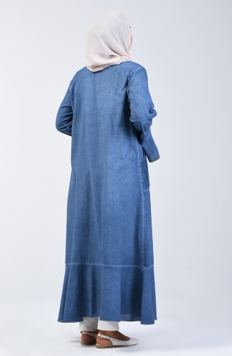 Marjoram Cloth Flounced Abaya 8888-01 DenimBlue 8888-01