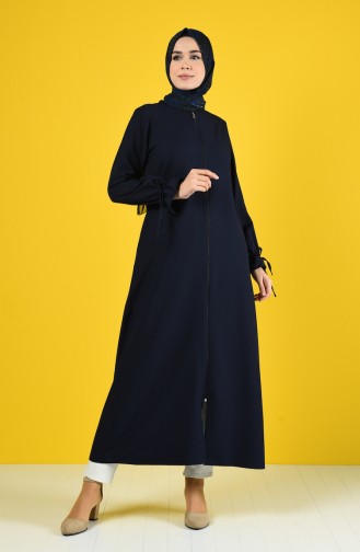 Abaya à Fermeture 0272-01 Bleu Marine 0272-01