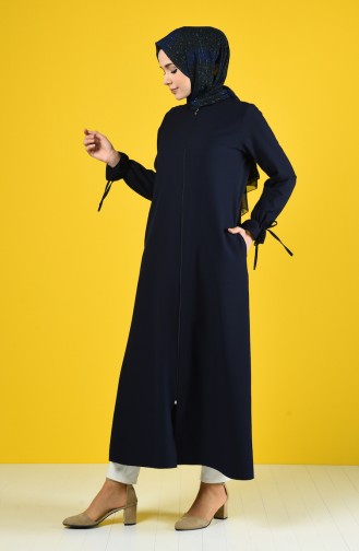 Abaya à Fermeture 0272-01 Bleu Marine 0272-01