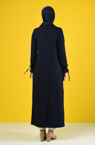 Zippered Abaya 0272-01 Navy Blue 0272-01