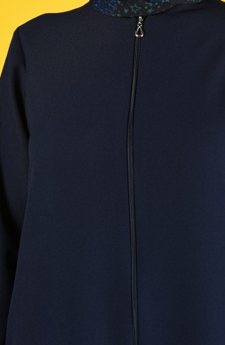 Zippered Abaya 0272-01 Navy Blue 0272-01