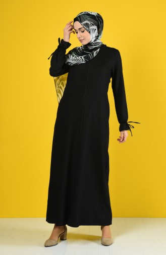 Zippered Abaya 0272-02 Black 0272-02