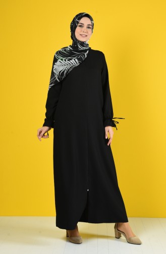 Zippered Abaya 0272-02 Black 0272-02