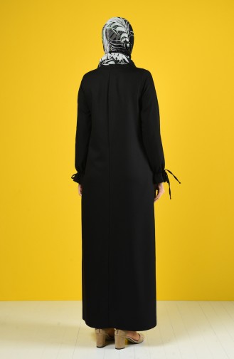 Zippered Abaya 0272-02 Black 0272-02