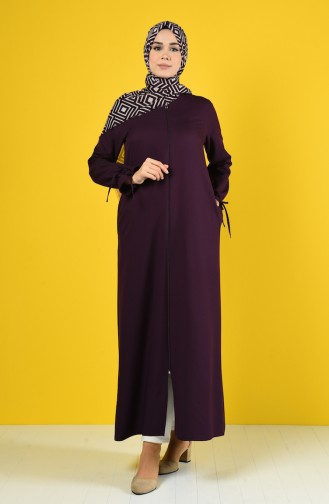 Zippered Abaya 0272-03 Purple 0272-03