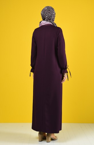 Zippered Abaya 0272-03 Purple 0272-03