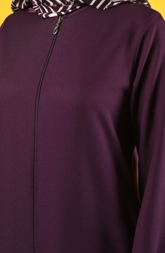 Zippered Abaya 0272-03 Purple 0272-03