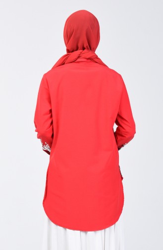 Red Overhemdblouse 1636-01