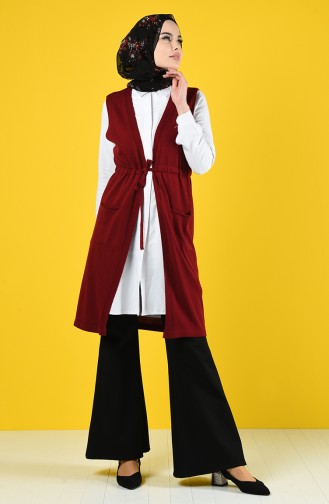 Claret red Gilet 4208-06