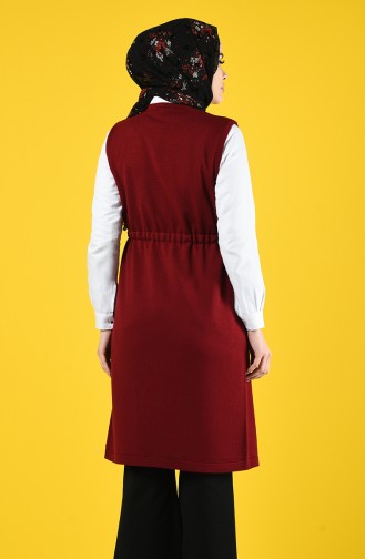 Thin Tricot Sweater with Pockets 4208-06 Claret Red 4208-06