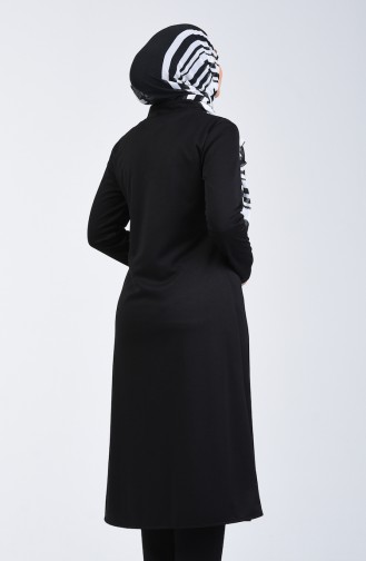 Zippered Coat 1621-01 Black 1621-01