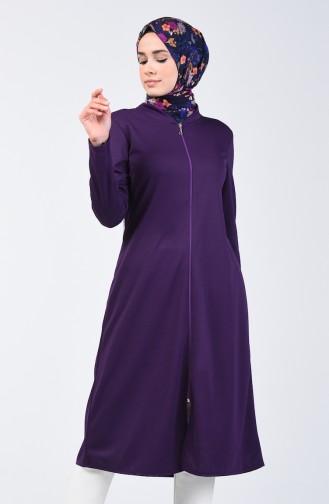 Zippered Coat 1621-02 Purple 1621-02