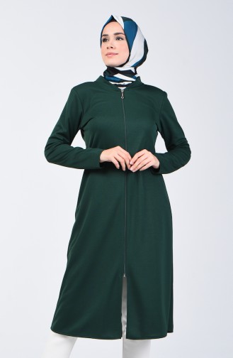 Zippered Coat 1621-03 Emerald Green 1621-03