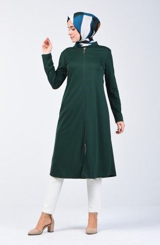 Zippered Coat 1621-03 Emerald Green 1621-03