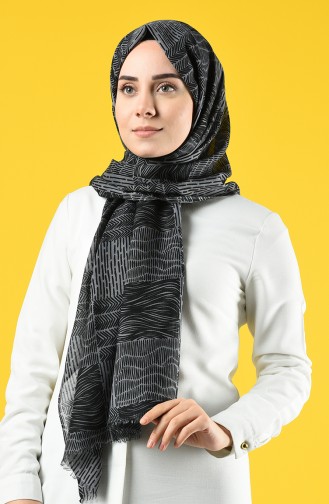 Elmina Patterned Cotton Shawl 950-104 Gray 950-104