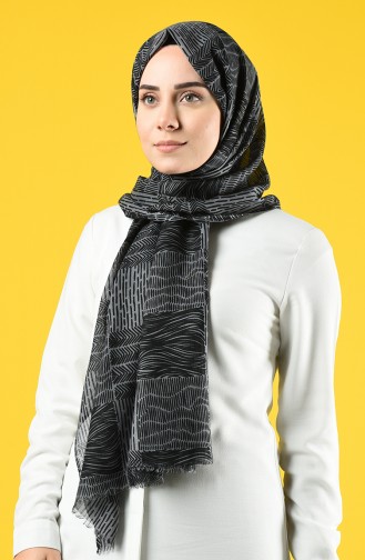 Elmina Patterned Cotton Shawl 950-104 Gray 950-104