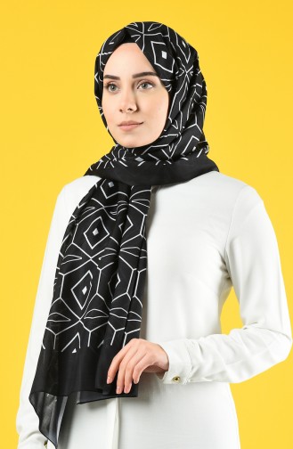 Patterned Cotton Shawl 95339-04 Black 95339-04