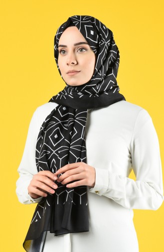 Patterned Cotton Shawl 95339-04 Black 95339-04