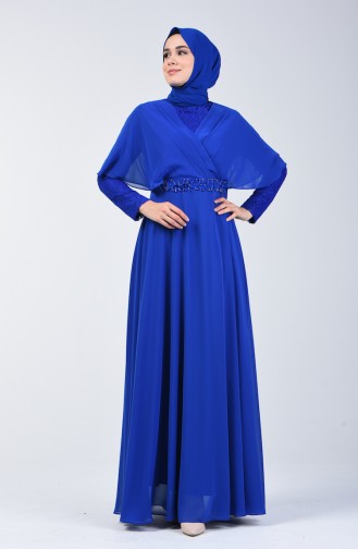 Saxon blue İslamitische Avondjurk 6059-02