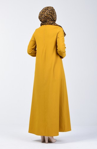 Mustard İslamitische Jurk 1373-02