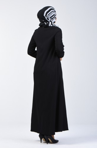 A Pile Elbise 1373-04 Siyah