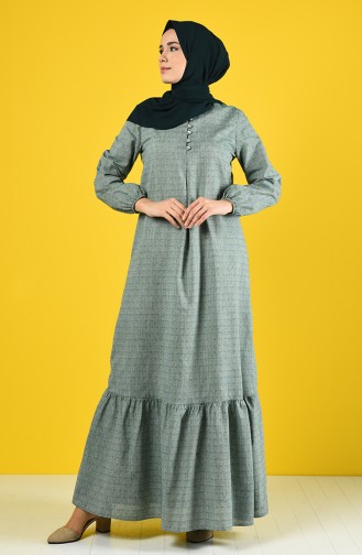 Khaki Hijab Dress 8211-01