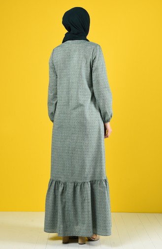 Khaki Hijab Dress 8211-01