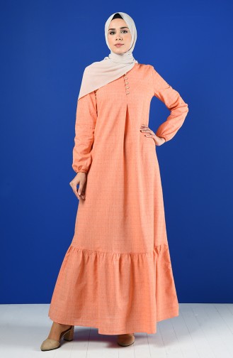 Buttoned Dress 8211-02 Orange 8211-02