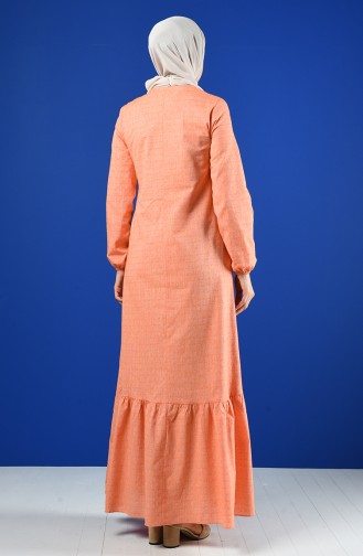 Buttoned Dress 8211-02 Orange 8211-02