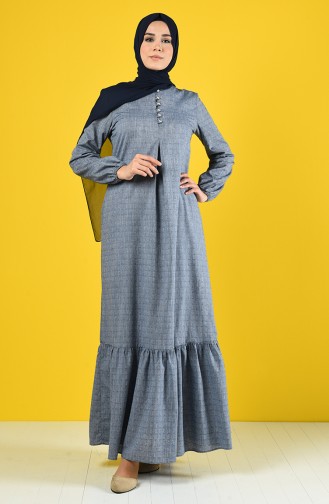 Geknöpftes Kleid 8211-05 Dunkelblau 8211-05