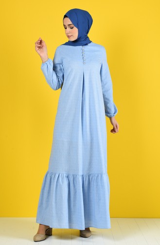 Buttoned Dress 8211-06 Blue 8211-06