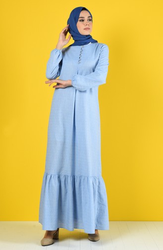 Buttoned Dress 8211-06 Blue 8211-06
