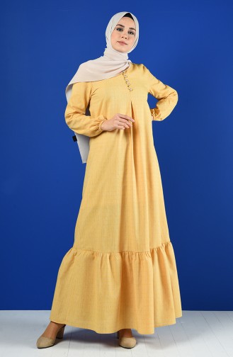 Buttoned Dress 8211-07 Yellow 8211-07