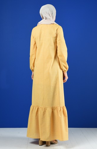 Buttoned Dress 8211-07 Yellow 8211-07