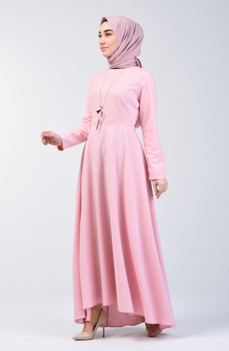 Kolyeli Elbise 5132-10 Pembe