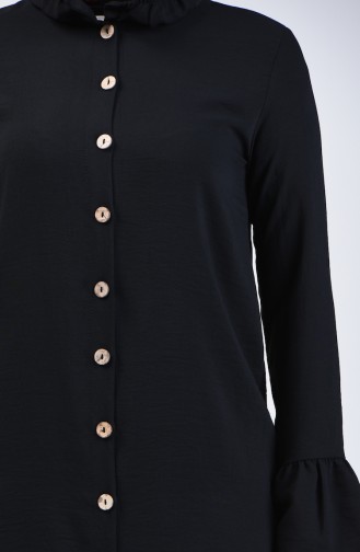 Aeroben Fabric Shirred Tunic 0079-03 Black 0079-03