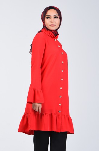 Aeroben Fabric Shirred Tunic 0079-09 Red 0079-09