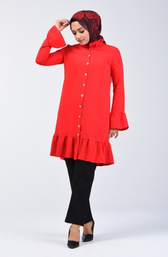 Aeroben Fabric Shirred Tunic 0079-09 Red 0079-09