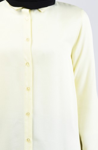 Düğmeli Gömlek Tunik 1603-04 Sarı