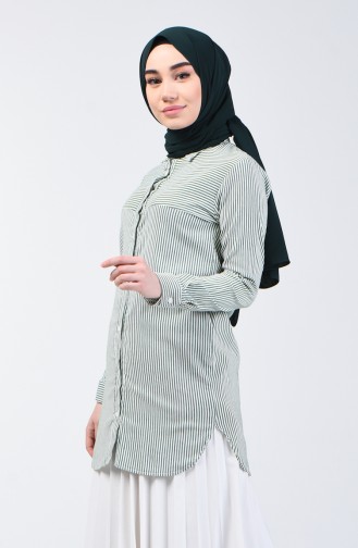 Gestreifte Tunika  1604-01 Khaki 1604-01