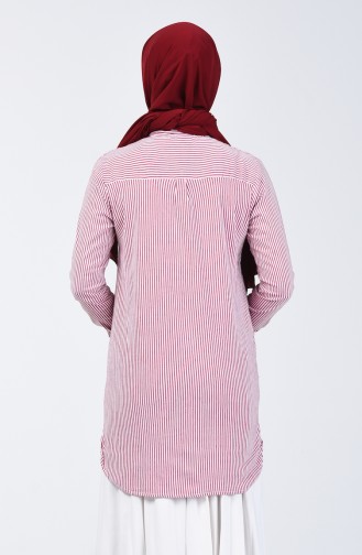 Çizgili Tunik 1604-02 Bordo