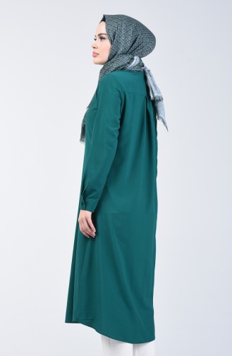 Viscose Tunic with Pockets 6435-09 Emerald Green 6435-09