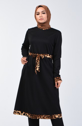 Garnished Belted Tunic 1634-01 Black 1634-01