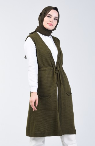 Vest with Pockets 4130-08 Khaki Green 4130-09