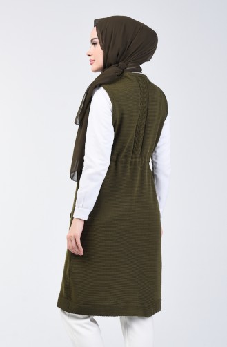 Gilet Sans Manches avec Poches 4130-09 Vert Khaki 4130-09