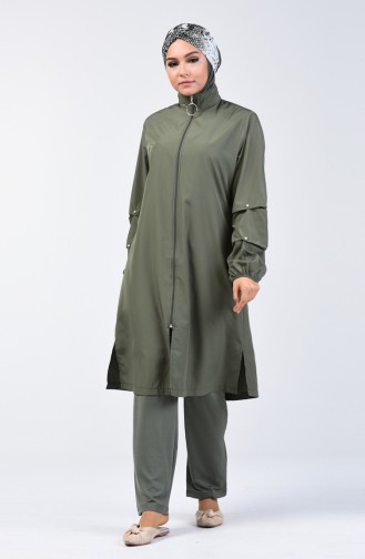 Grün Hijab Badeanzug 372-02