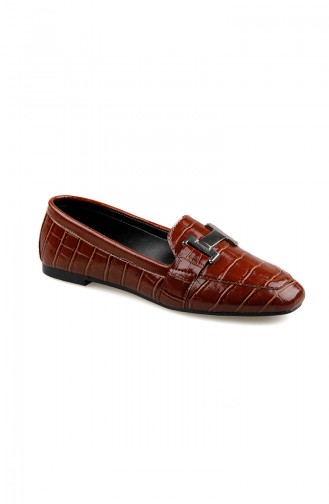 Tobacco Brown Woman Flat Shoe 0167-03