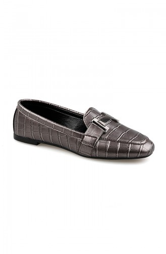 Damen Ballerina mit Schnalle 0167-05 Grau Croco 0167-05